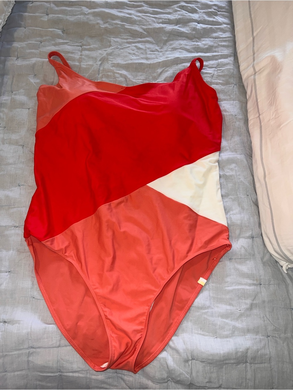 summersalt Colorblock Red, Coral & White One-Piece Swimsuit